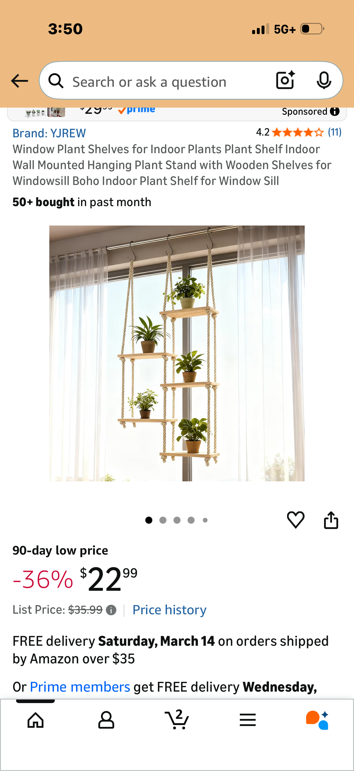 Window Plant Shelves for Indoor Plants Plant Shelf Indoor Wall Mounted Hanging Plant Stand with Wooden Shelves for Windowsill Boho Indoor Plant Shelf for Window Sill